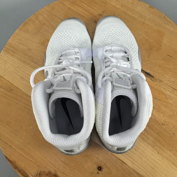 Nike Tawa Mens Size 7.5 White Metallic Silver Flyknit Wrestling Shoes CI2952-100 - Picture 5 of 8